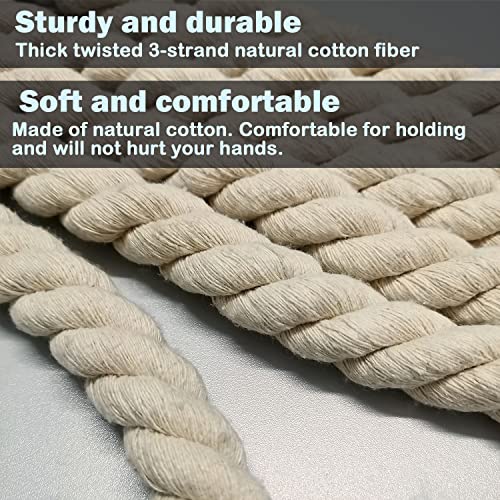 Niantime 35Ft Tug of War Rope Field Day Family Reunion Tug Rope Natural Cotton Tug of War Rope for Kids and Adults, Summer Campe, Yard Games, Outdoor Camping Picnic Games, Team Building - Image 4