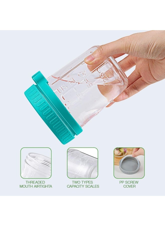 بريميفي عبوة من 2 برطمان شوفان ليلي بسعة 350 مل مع أغطية وملاعق، وعاء شوفان زجاجي قابل لإعادة الاستخدام مع علامات قياس، لتخزين الطعام في أواني الإفطار، وعاء شوفان للحليب والحبوب والفواكه - Image 3