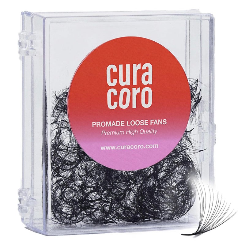 Curacoro Promade 500 Fans 5D-0.07 CC Curl 12mm Length Handmade Volume Lash Fans for Long-Lasting Eyelash Extension - Image 1