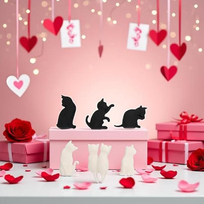 KASTWAVE 6Pcs HeatResistant Silicone Tea Bag Clips Set Cartoon CatShaped Reusable Holders Tea Bag Holder For Bags Drink Markers Tea Accessories Tea Bag Coasters Coffee Tea And Espresso White And Black - Image 4