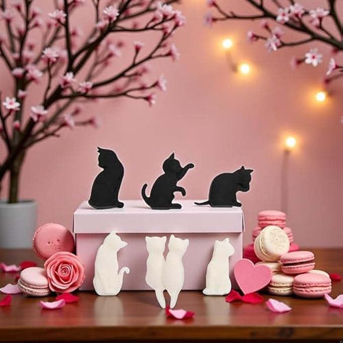 KASTWAVE 6Pcs HeatResistant Silicone Tea Bag Clips Set Cartoon CatShaped Reusable Holders Tea Bag Holder For Bags Drink Markers Tea Accessories Tea Bag Coasters Coffee Tea And Espresso White And Black - Image 5