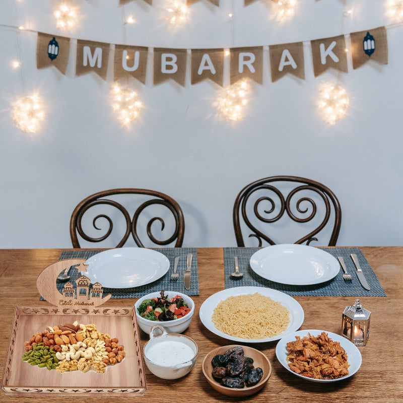 🏠 صينية تقديم رمضان من الخشب متينة لتزيين المنزل والاحتفالات - Image 3
