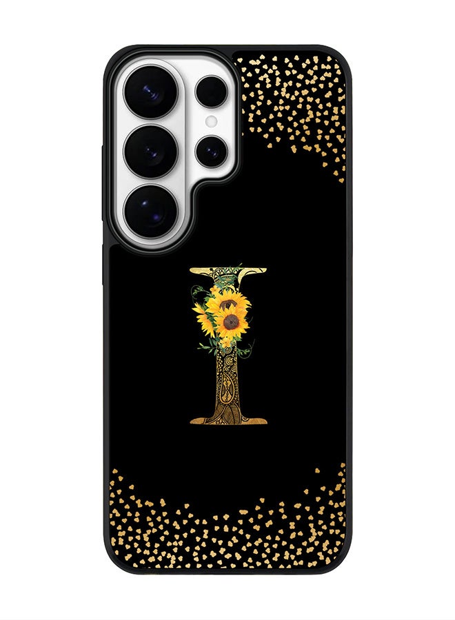 For Samsung Galaxy S26 Ultra Case, [Compatible with MagSafe] Slim Magnetic cover Phone Case - Custom Floral Monogram - I ( Black )