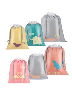 Drawstring Bags PE Bag, Waterproof Drawstring Gym Bag String Swimming Bag for Kids Boys Girls, Folding Beach School Sport Toiletry Trainer Bag Travel Organiser Bag for Clothes Shoes 6 Pack