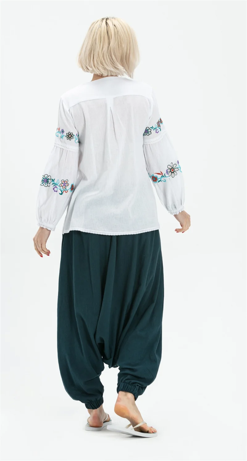 Eliş Şile Bezi Long Sleeve Sile Cloth Ayşe Blouse White Byz