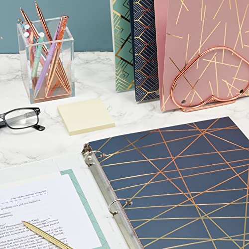 Paper Junkie School Folders with Pockets, 3 Hole Punched with 6 Geometric Designs for Office Supplies (9.5 x 12 Inches) - Pack of 6 Pocket Folders - Image 3