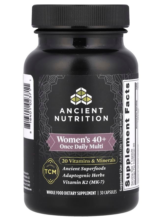 Ancient Nutrition مكمل غذائي يومي متعدد الفيتامينات للنساء 40+ 30 كبسولة