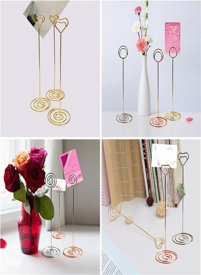 VBHHY 4 Pack 8.66 inch Tall Table Number Holders Place Card Holder Table Picture Holder Wire Photo Holder Clips Picture Memo Note Photo Stand (Roundness) - Image 5