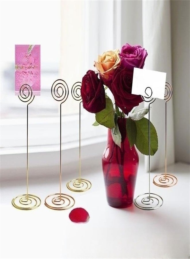 VBHHY 4 Pack 8.66 inch Tall Table Number Holders Place Card Holder Table Picture Holder Wire Photo Holder Clips Picture Memo Note Photo Stand (Roundness) - Image 4
