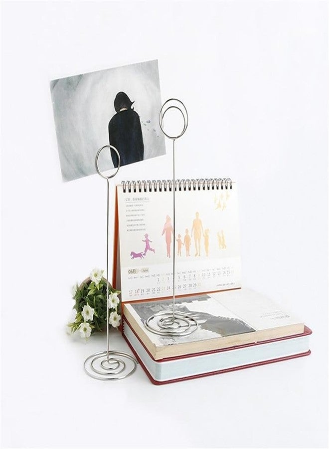 VBHHY 4 Pack 8.66 inch Tall Table Number Holders Place Card Holder Table Picture Holder Wire Photo Holder Clips Picture Memo Note Photo Stand (Roundness) - Image 3