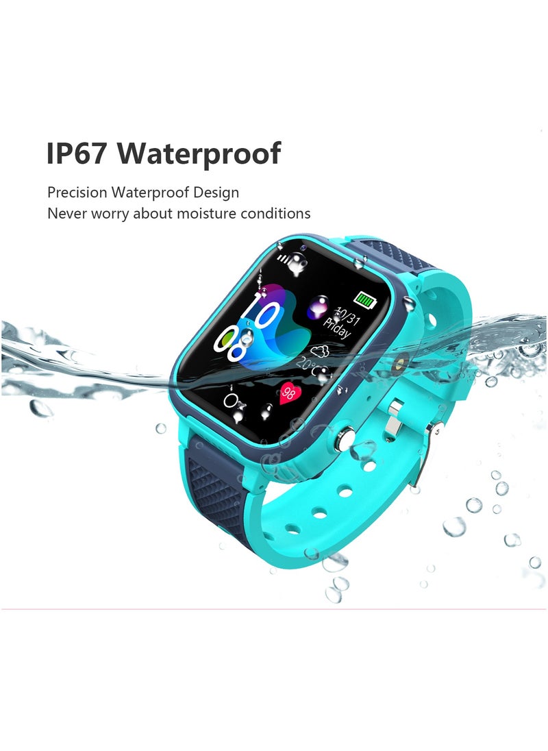 Generic - LT21 4G Smart Watch Kids GPS WIFI Video Call SOS IP67 Waterproof Child Smartwatch Camera Monitor Tracker Location Phone Watch(Green) - Image 1