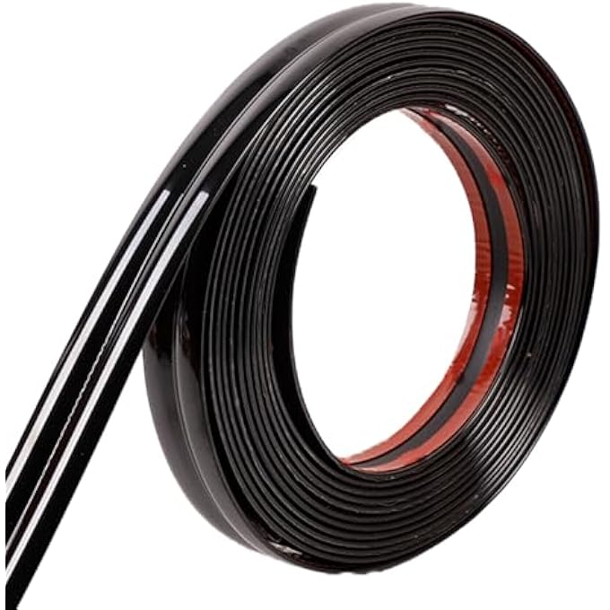 PROTECT AND DECORATE WITH MIRROR TAPE BORDER WALL MOULDING TRIM, CORNER GUARDS, AND CAULK STRIP - PERFECT FOR TABLE EDGES, DOOR FRAMES, AND BASEBOARDS!(1.64FT*0.78IN) (BLACK) - Image 1