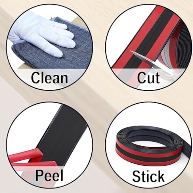 PROTECT AND DECORATE WITH MIRROR TAPE BORDER WALL MOULDING TRIM, CORNER GUARDS, AND CAULK STRIP - PERFECT FOR TABLE EDGES, DOOR FRAMES, AND BASEBOARDS!(1.64FT*0.78IN) (BLACK) - Image 3