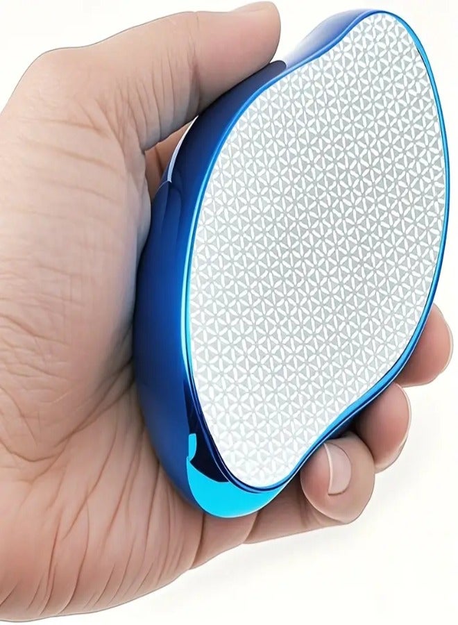 مزيل شعر بدون ألم للرجال والنساء - أداة إزالة شعر الجسم المقاومة للماء وقابلة لإعادة الاستخدام بمقبض مريح للظهر والذراعين والساقين - لطيفة على البشرة الحساسة، لا تحتاج إلى كهرباء، لون أزرق - Image 1