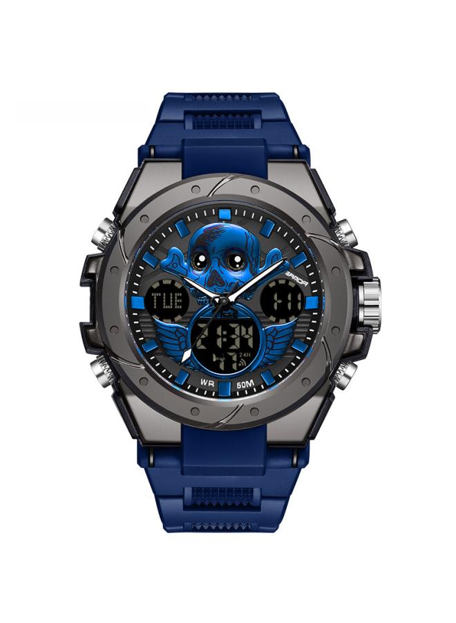 Sanda Trendy Multifunctional Special Forces Watch Men's Double Display Waterproof Luminous Outdoor Sports Electronic Couple Watch
