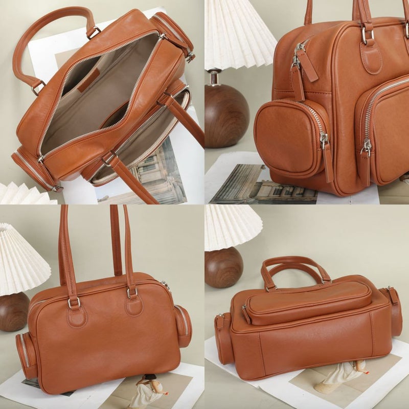 Vintage Solid Color Bowling Bag - Image 5