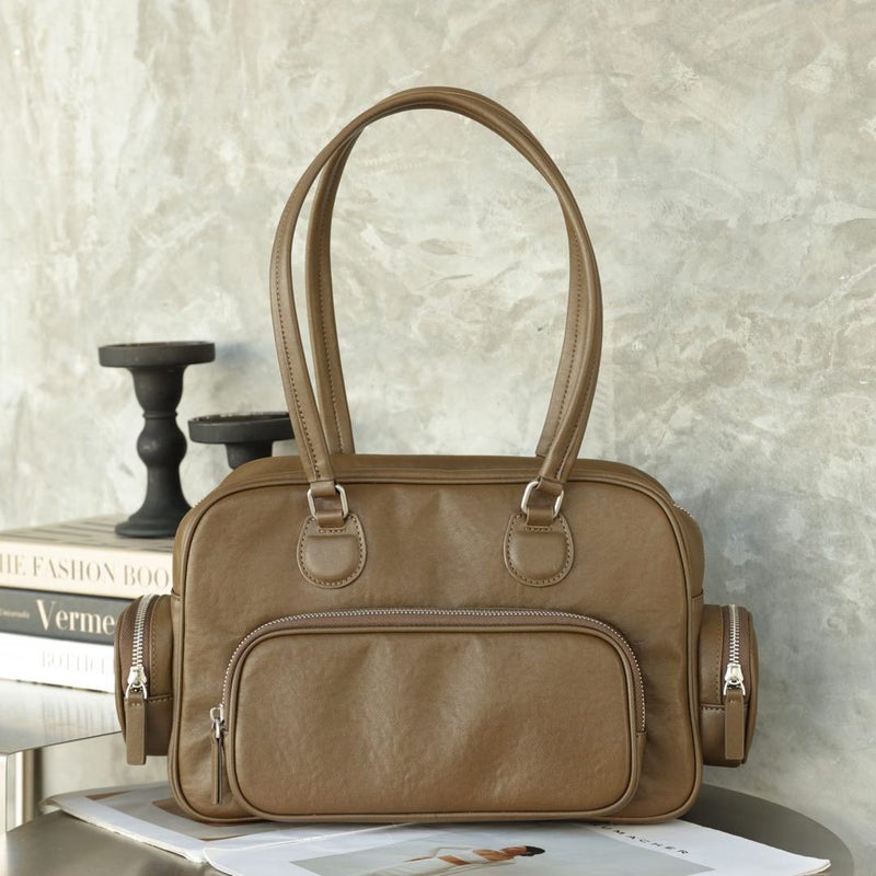 Vintage Solid Color Bowling Bag - Image 1