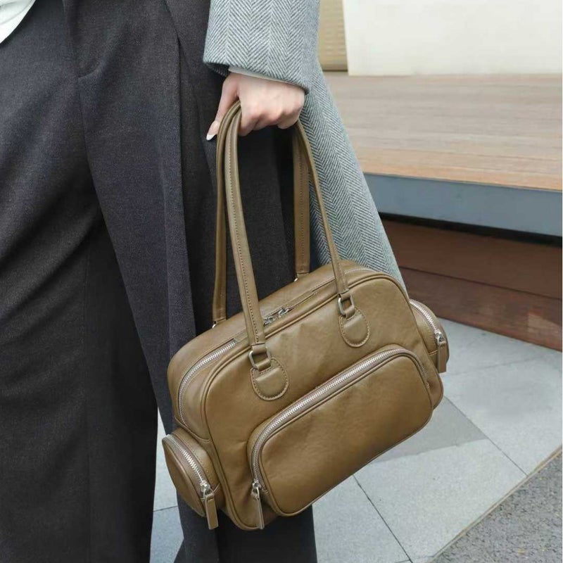 Vintage Solid Color Bowling Bag - Image 3