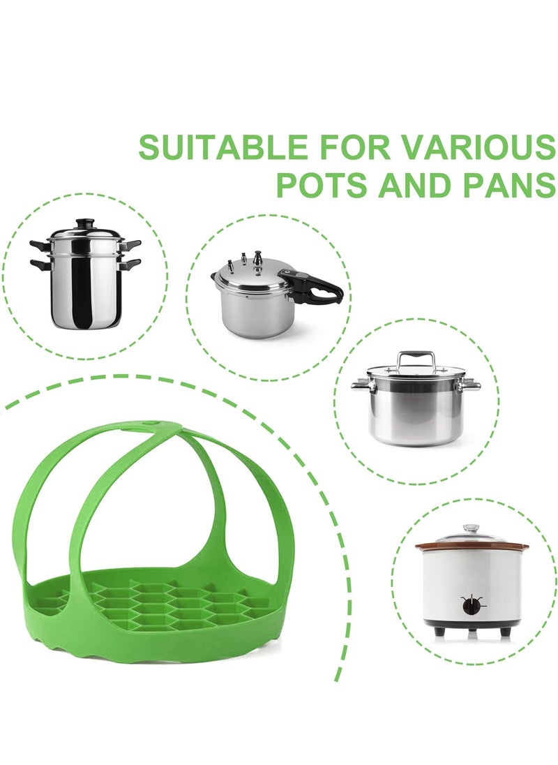 Generic - Portable Silicone Steamer Sling - Non-Stick Anti-Scalding Baking Pan Lifter for 6 Qt & 8 Qt Cookware, Egg Steamer Rack, 21x21x2.5 cm, Green - Image 1