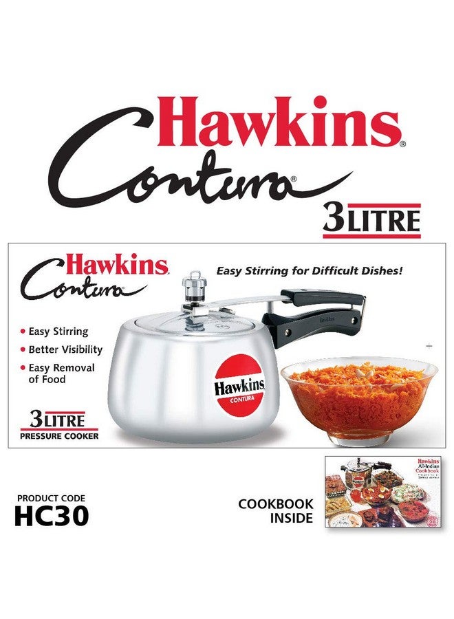 Hawkins Contura Aluminium Inner Lid Pressure Cooker, 3 Litre, Silver (Hc30), 3 Liter - Image 2
