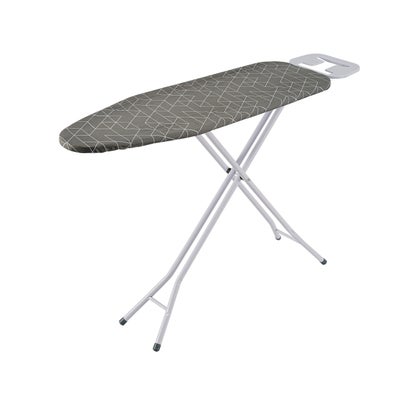 Cuisine Art ROXY Ironing Board 33x110cm | Foldable Iron Stand Mesh Top & TC Fabric Cover | Heavy Duty Ironing Table for Adjustable Height for Home Laundry Room Use Hostel & Professional Use | Grey