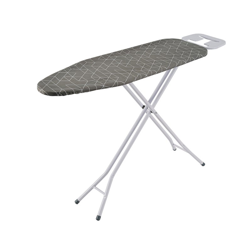 Cuisine Art طاولة كي الملابس Cuisine Art ROXY 33x110 سم | حامل مكواة قابل للطي بسطح شبكي وغطاء قماش TC | طاولة كي قوية بارتفاع قابل للتعديل للاستخدام المنزلي وغرف الغسيل والنزل والاستخدام المهني | رمادي - Image 1