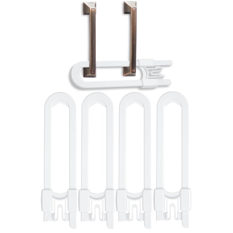 Vmaisi Baby Sliding Cabinet Locks - 4 Pack Adjustable U Shaped Child Safety Locks,Childproof Latches for Kitchen Bathroom Storage Cupboards Doors, Handles and Knobs White (4) - Image 1