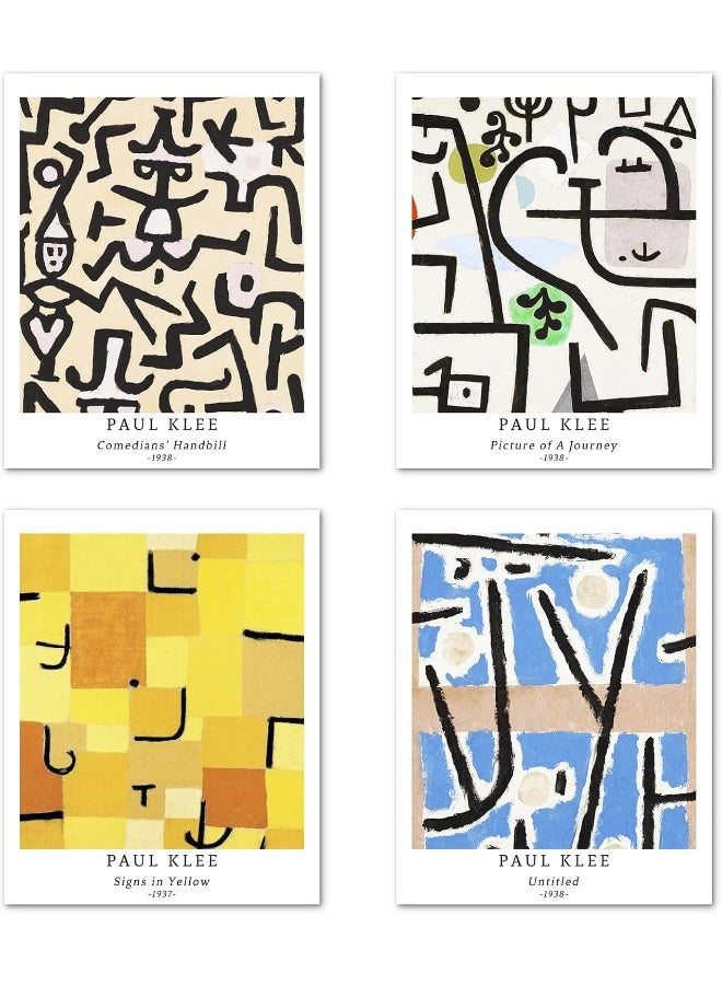 Home Trove Berkin Arts Wall Unframed Prints Giclee Paper Set of 4, 11x14 inch Abstract Geometric work, School Decoration Multicolor Illustrations Medium Size Paul Klee Paintings - Image 1
