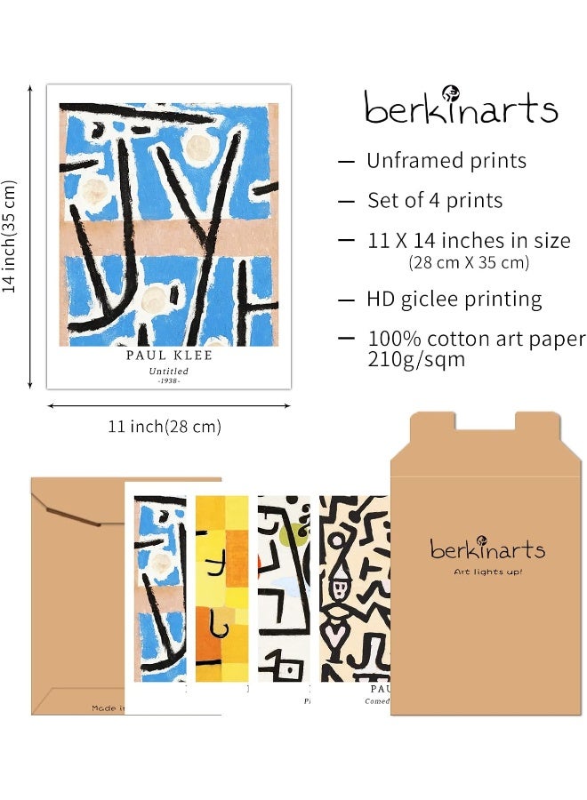 Home Trove Berkin Arts Wall Unframed Prints Giclee Paper Set of 4, 11x14 inch Abstract Geometric work, School Decoration Multicolor Illustrations Medium Size Paul Klee Paintings - Image 2