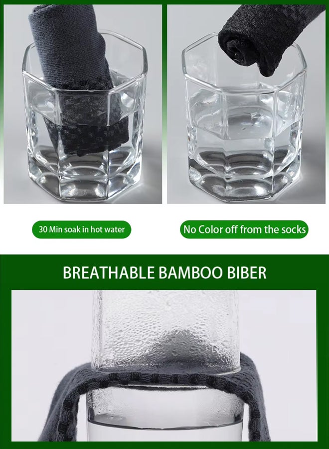 شبيلي جوارب من ألياف الخيزران للرجال بطول الكاحل (طقم من 5 أزواج: كحلي، رمادي حديدي، أزرق رمادي، أسود، فضي رمادي)، قابلة للتنفس وطاردة للرطوبة، برباط مطاطي مرن، مضادة للروائح ولا تكوّن الوبر، للاستخدام اليومي والسفر - Image 3