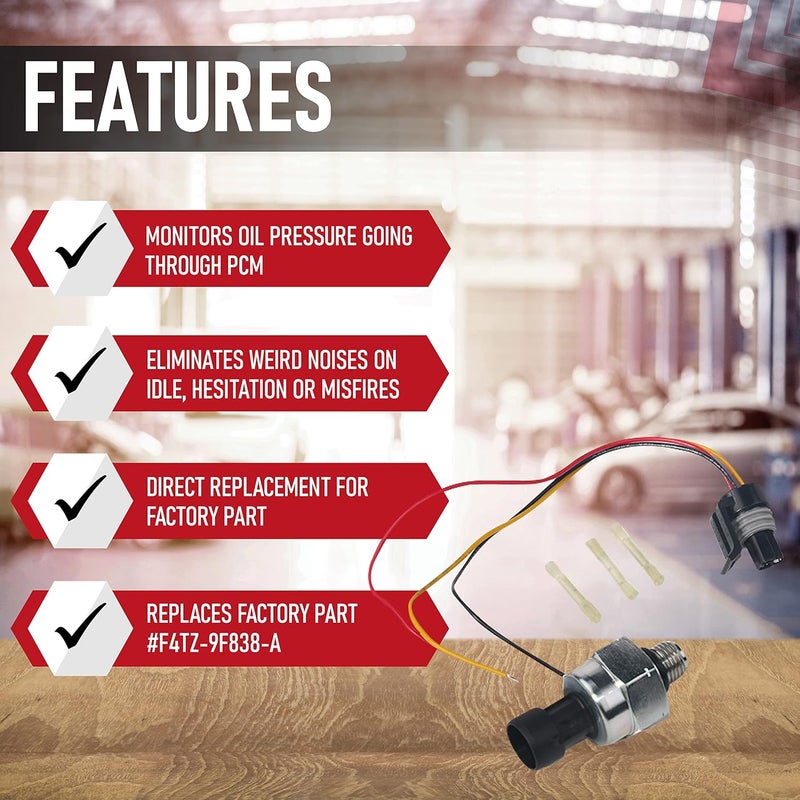 AA Ignition ICP Sensor with Harness Kit, Injection Control Pressure, Compatible with Ford Vehicles - 7.3 Powerstroke E350, F250, F-350 Super Duty - Replaces F6TZ-9F838-A, F4TZ9F838A, 1807329C92, CM5227 - Image 2