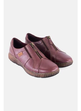 clarks Women Standard Magnolia Zip Slip On Casual Shoes, Burgundy  - Image 1