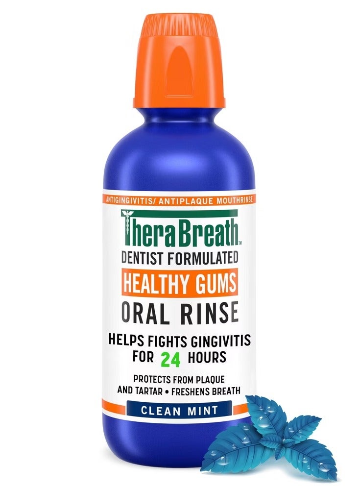 Therabreath Clean Mint Flavour Healthy Gums Oral Rinse 16 fl oz