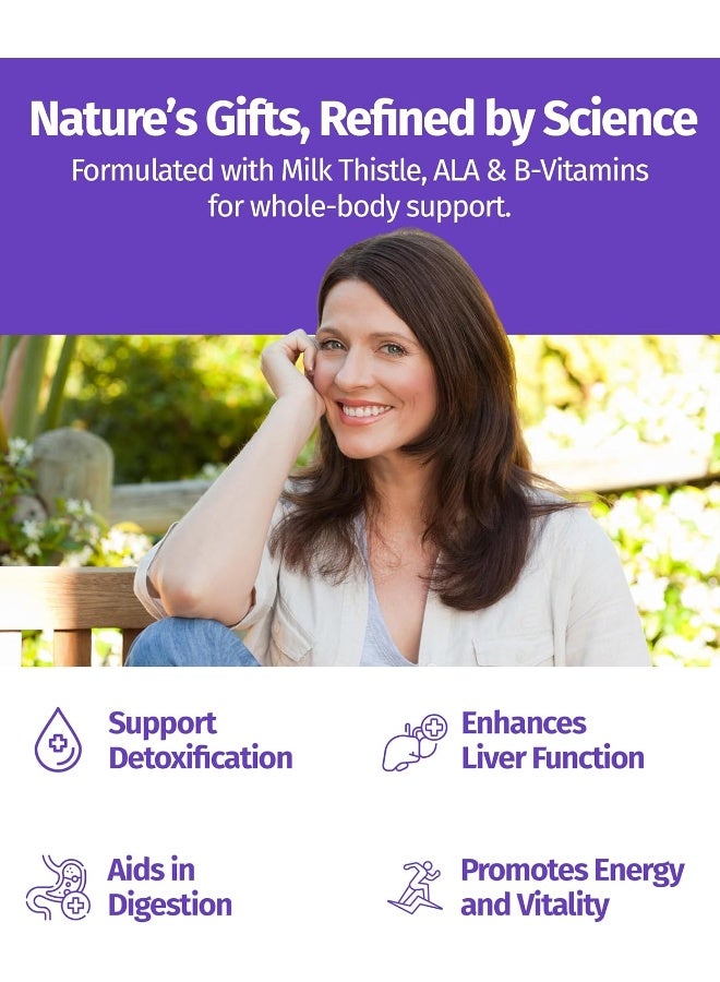 1 بادي تطهير الكبد ودعم الملحق، مستخلص الشوك الحليب، 60 كبسولة نباتية - Image 4