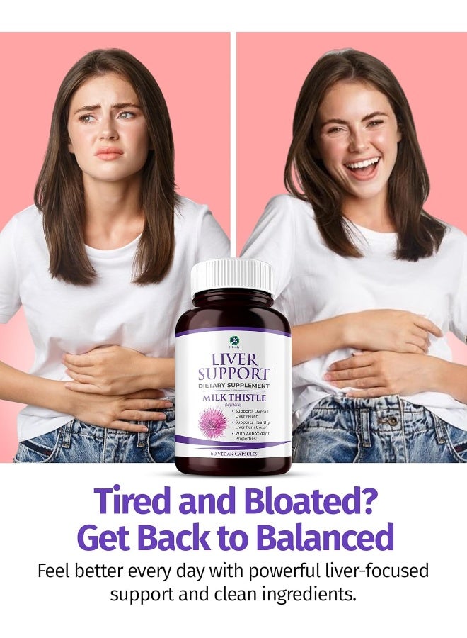 1 بادي تطهير الكبد ودعم الملحق، مستخلص الشوك الحليب، 60 كبسولة نباتية - Image 2