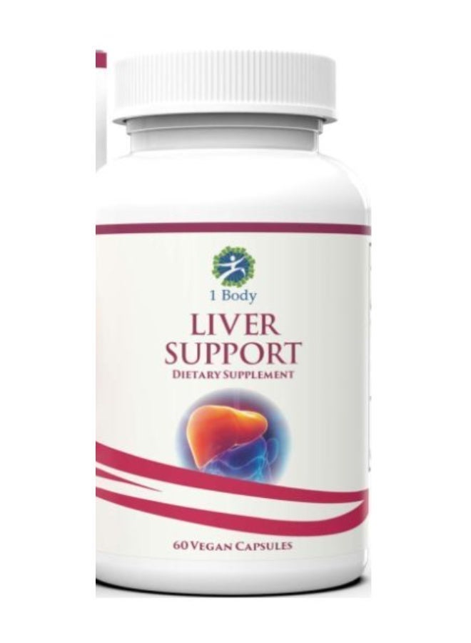 1 Body Liver Cleanse and Support Supplement – Milk Thistle Extract (Silymarin), Turmeric Curcumin, Dandelion Root, Artichoke, N Acetyl L Cysteine, Vitamin B12 and More in 2 Vegetarian Capsules - Image 1