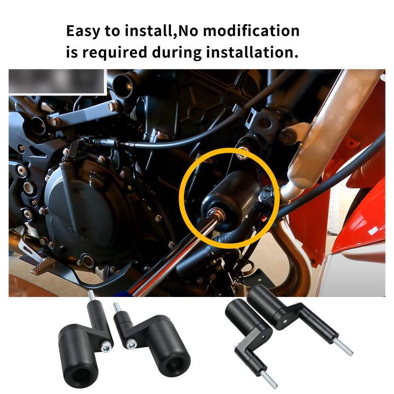 Vanshly NO CUT Black Frame Sliders Fits Kawasaki Ninja 400 Z400 Z 400 2018 2019 2020 2021 2022 2023 ABS & NON ABS Models 750-4159 - Image 3