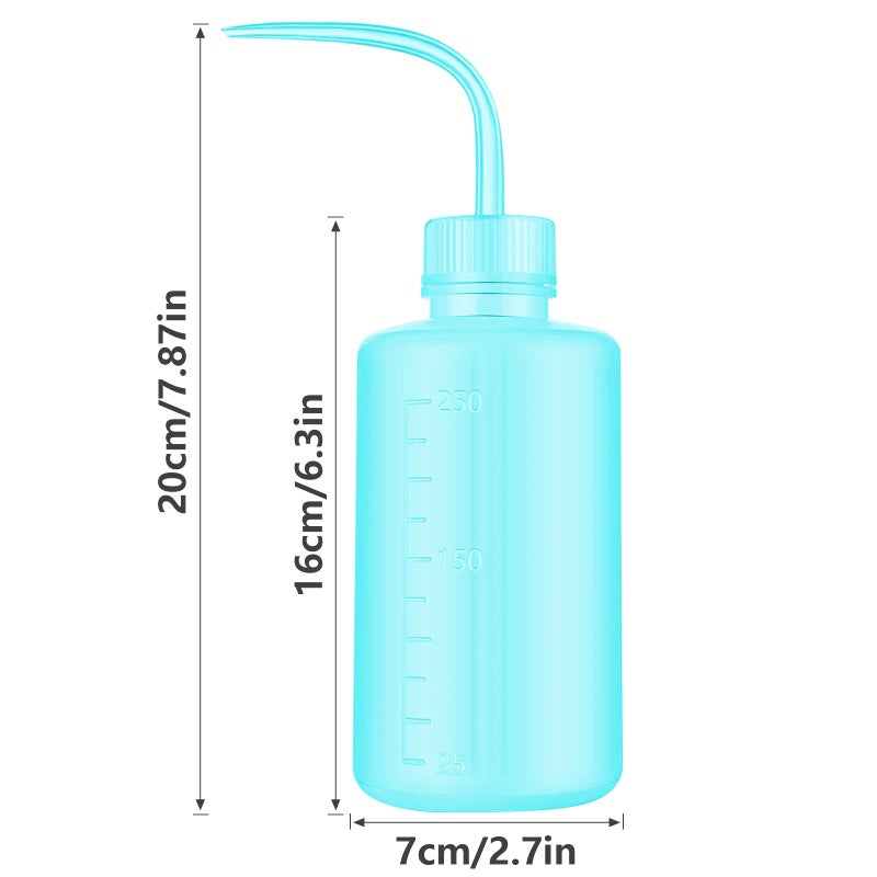 DERSTRA Economy Plastic Squeeze Washing Cleaning Bottle, 2pcs 250ml/8oz, Narrow Mouth, Green - Image 2