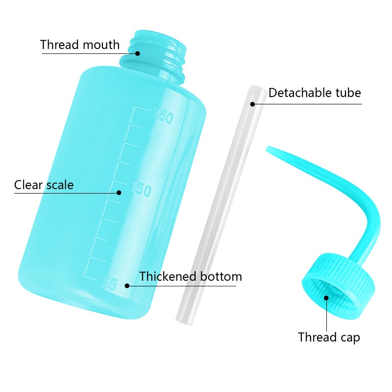 DERSTRA Economy Plastic Squeeze Washing Cleaning Bottle, 2pcs 250ml/8oz, Narrow Mouth, Green - Image 3