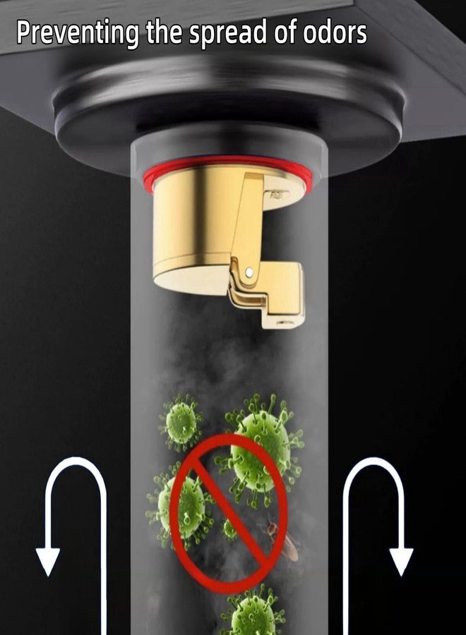 COLDDD Downspout Universal Brass Floor Drain core, Shower Floor Drain backflow Preventer, Suitable for 1.4''-2.0'' Caliber (1, Brass) - Image 4