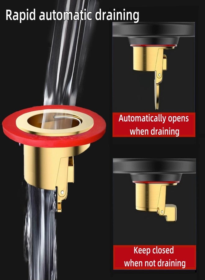 COLDDD Downspout Universal Brass Floor Drain core, Shower Floor Drain backflow Preventer, Suitable for 1.4''-2.0'' Caliber (1, Brass) - Image 2