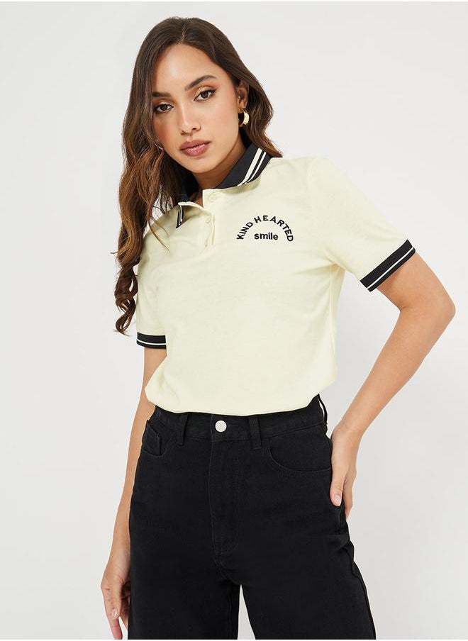 Styli - Regular Fit Embroidered Detail Polo T-Shirt - Image 1