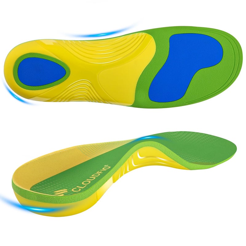 Cloudflo Plantar Fasciitis Insoles for Men Women,High Arch Support for Pain Relief,Shoe Inserts Orthotic for Flat Feet,Work Boot Insoles for Shock Absorbing Inserts (Fit for Standing All Day) G-S - Image 1