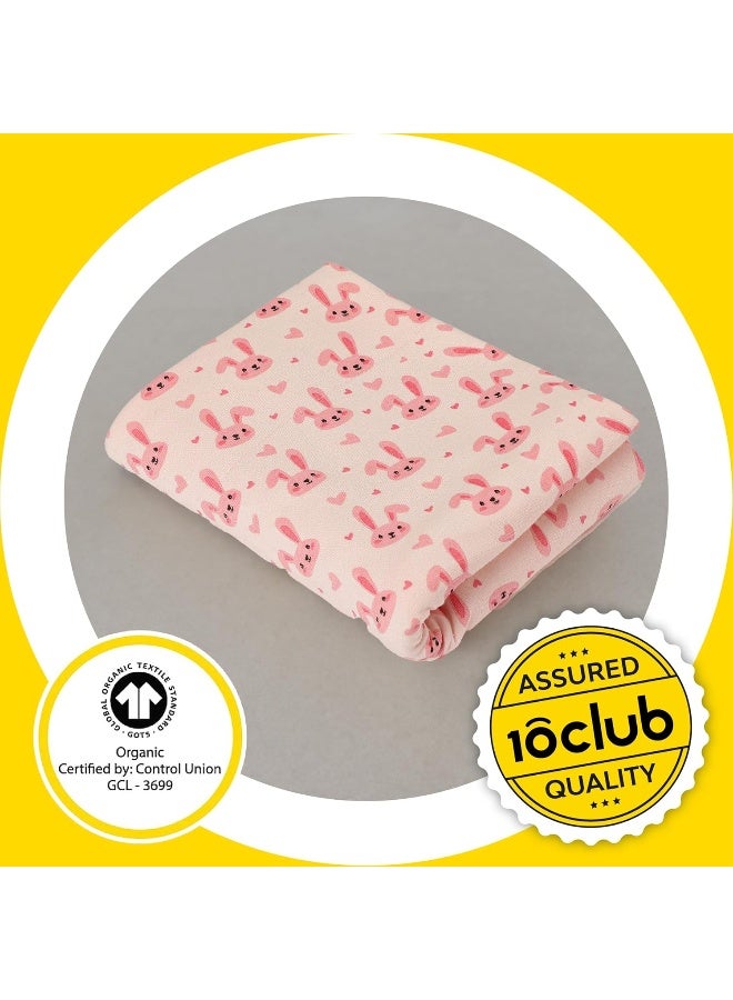 ماي نيو بون بطانية ماي نيوبورن بطبقات - طقم من 1 (طباعة أرنب) | كيس نوم صديق للبشرة | المجمع | 0-12 شهرًا | مثالية للهدايا | غلاف قطني ناعم | بطانية متعددة الأغراض للأطفال الأولاد والبنات - Image 2