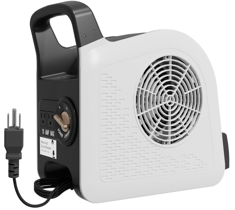 Sungaryard High Velocity Blower Fan for Drying Cooling and Ventilating, Portable Air Mover Floor Fan with 185° Rotation for Home Use or Job Site, Utility Fan with 3 Speeds, 2 Outlets, 130W 325CFM - Image 1