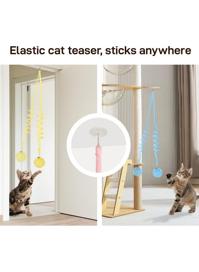 Potaroma Hanging Fluffy Cat Catnip Ball Toys 3 Pcs with Bell, Interactive Cat Teaser Retractable Toys Indoor Kitten Play Chase Exercise Physical Stimulation - Image 5