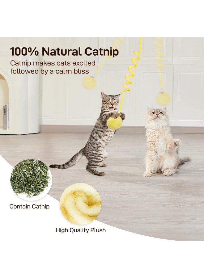 Potaroma Hanging Fluffy Cat Catnip Ball Toys 3 Pcs with Bell, Interactive Cat Teaser Retractable Toys Indoor Kitten Play Chase Exercise Physical Stimulation - Image 4