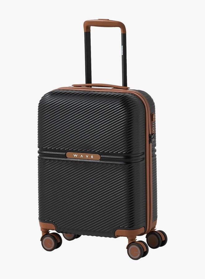 Wave 3-Piece Textured Hardcase Luggage Trolley With Retractable Handle Set - Image 3