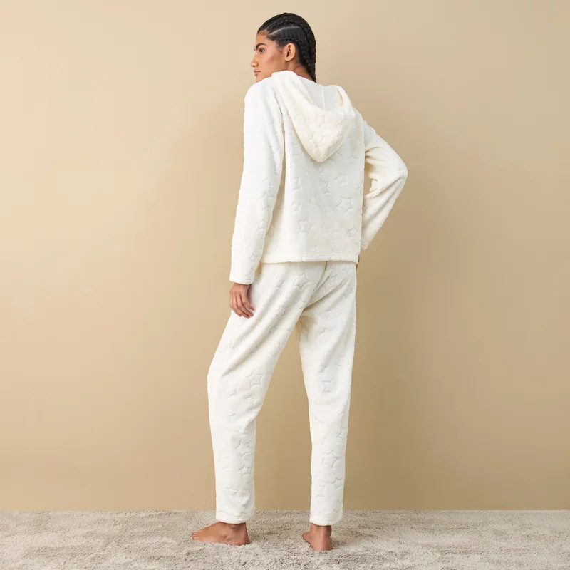 Splash FAV Textured Hooded Top and Pyjama Set