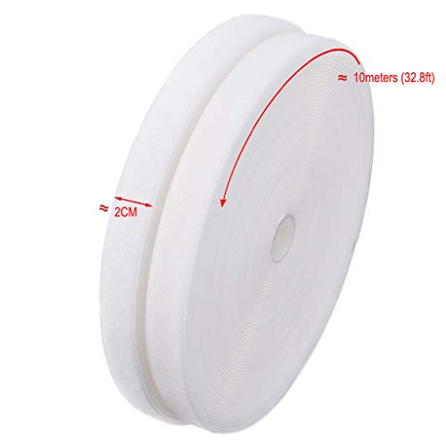 IHKFILAN 3/4'' Width x 10Meters Length White Sew On Hook and Loop Tape Fastening Nylon Fabric Tape (White, 3/4 Inch x 10 Meters) - Image 2